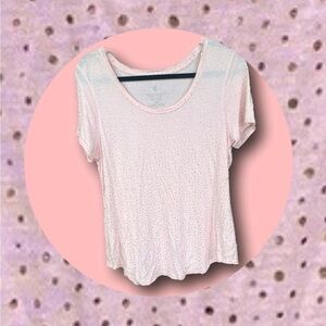 ♥️Juicy Couture pale pink with small gold polka dots rayon Tshirt